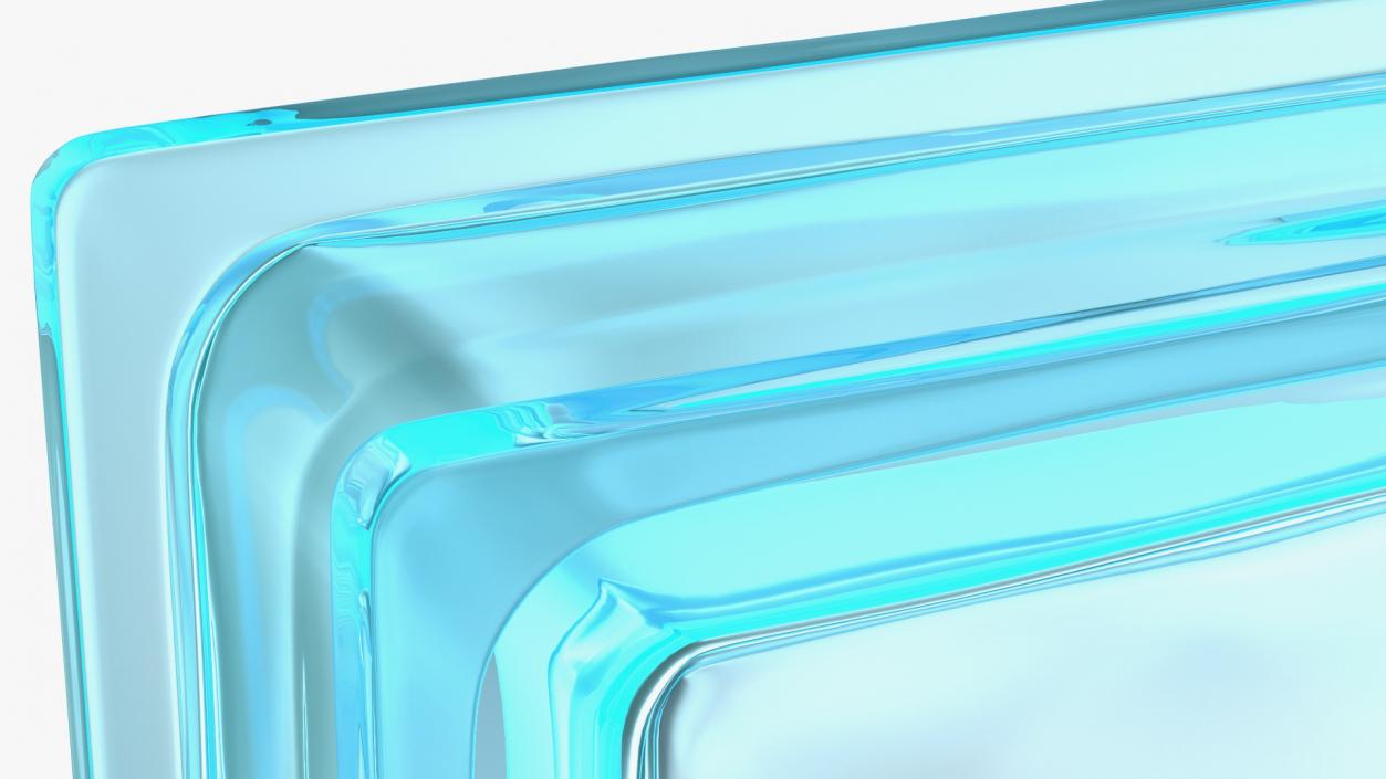 3D Blue Wave Glass Block