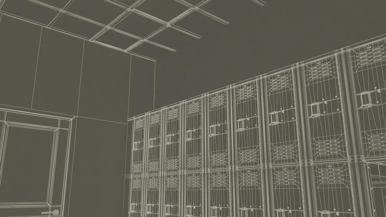 Locker Boxes Room Grey 2 3D model