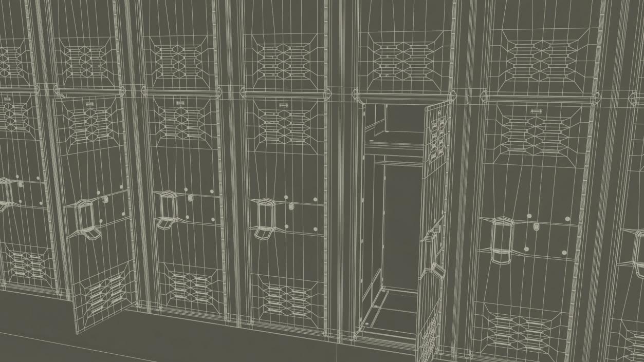 Locker Boxes Room Grey 2 3D model