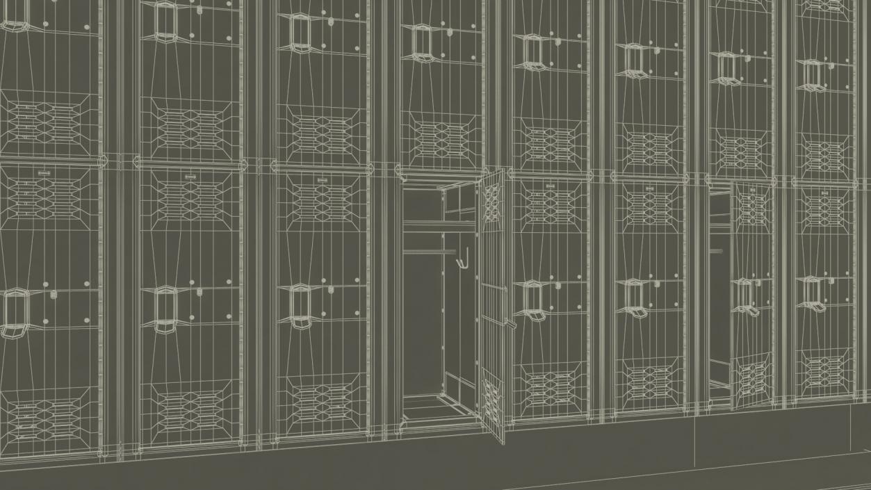 Locker Boxes Room Grey 2 3D model