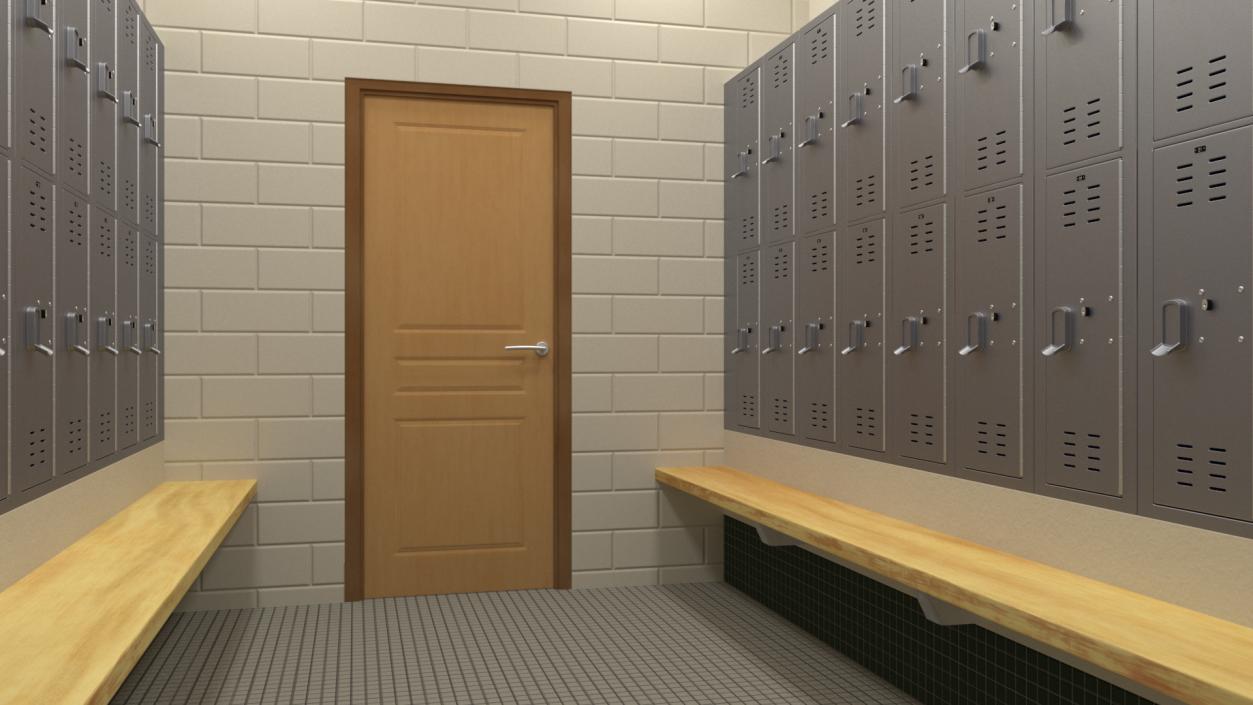 Locker Boxes Room Grey 2 3D model