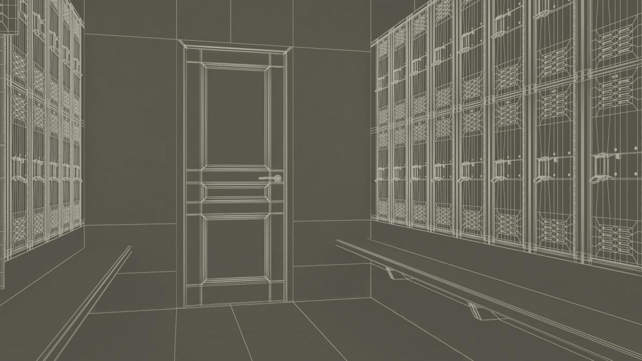 Locker Boxes Room Grey 2 3D model