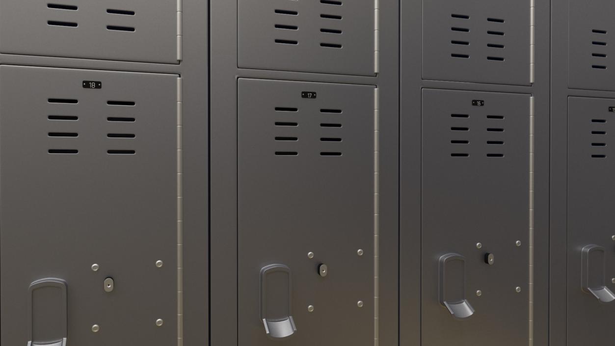 Locker Boxes Room Grey 2 3D model