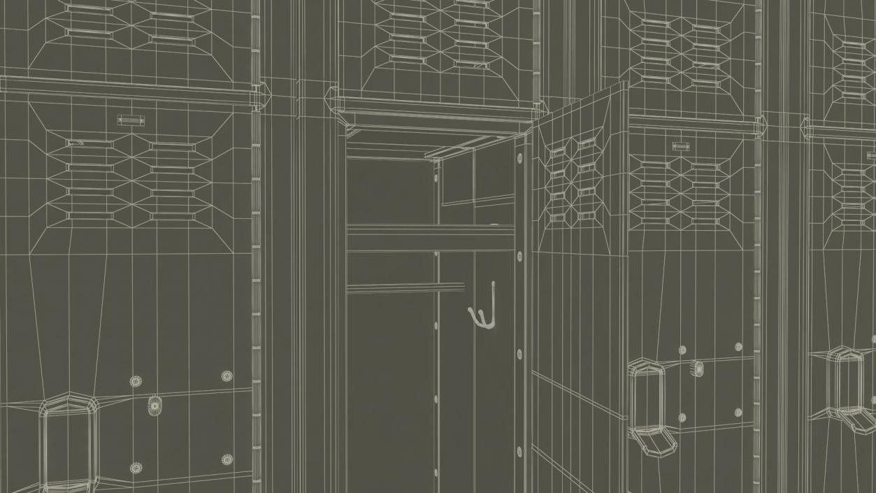 Locker Boxes Room Grey 2 3D model