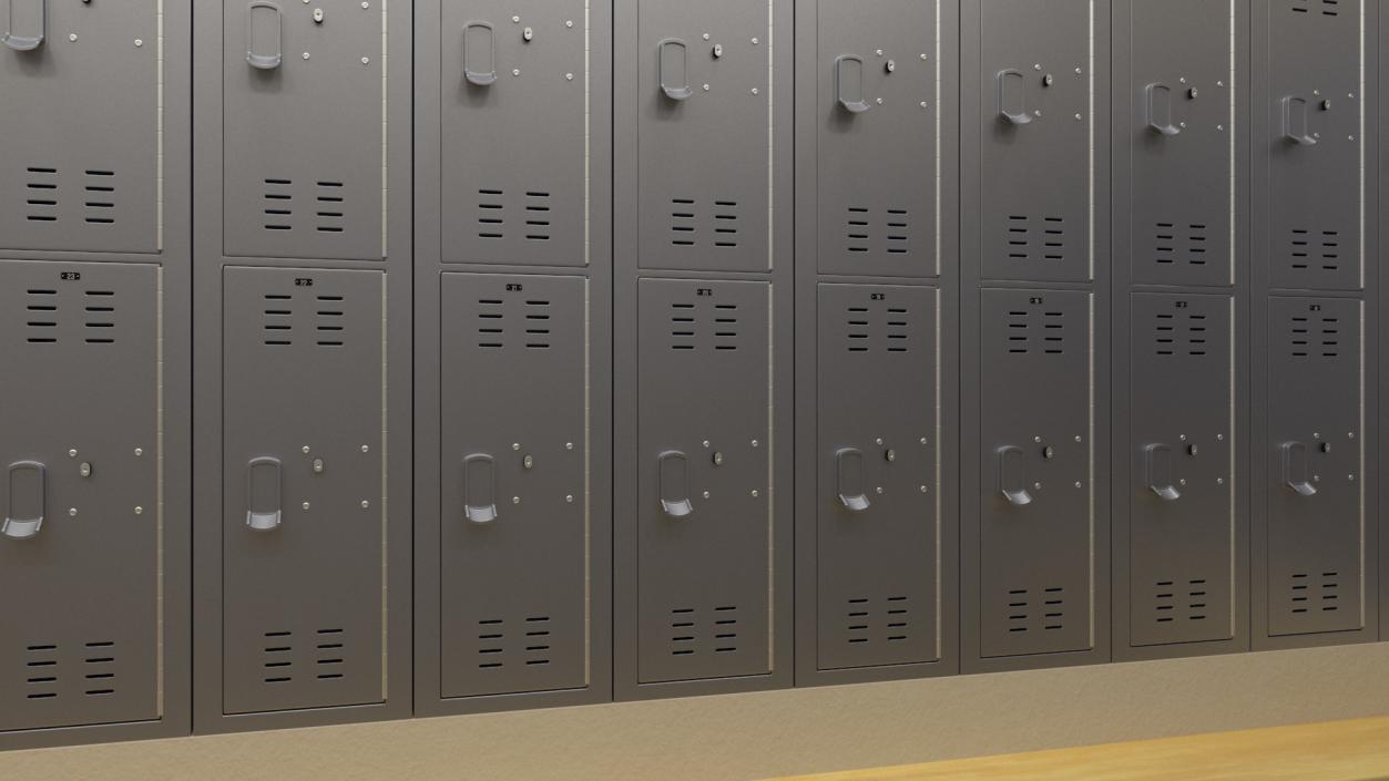 Locker Boxes Room Grey 2 3D model