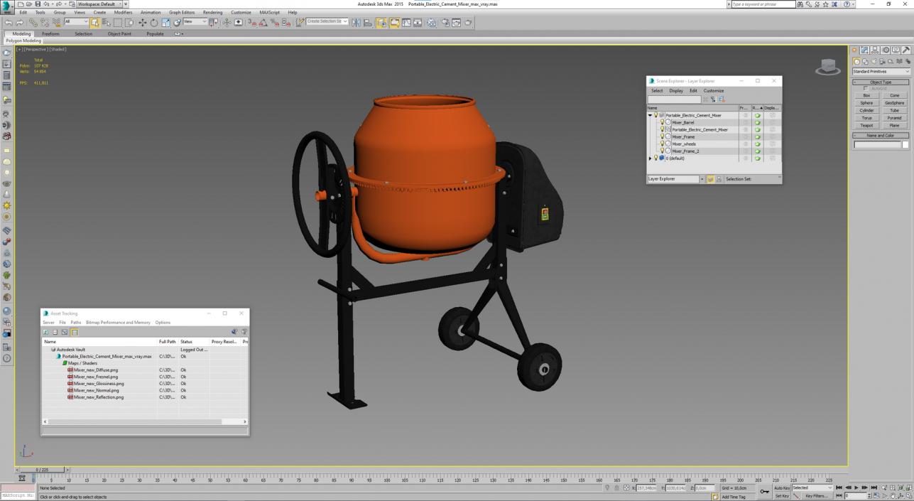 3D model Portable Electric Cement Mixer