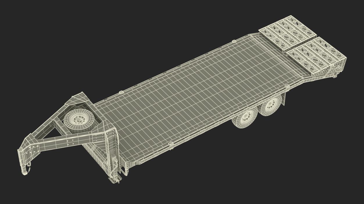 Pickup Truck with Gooseneck Trailer and Crossover 3D model