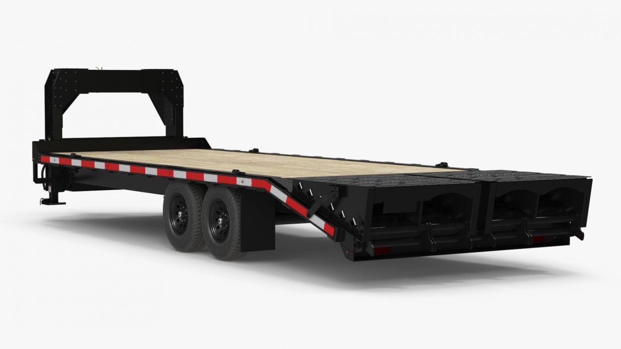 Pickup Truck with Gooseneck Trailer and Crossover 3D model