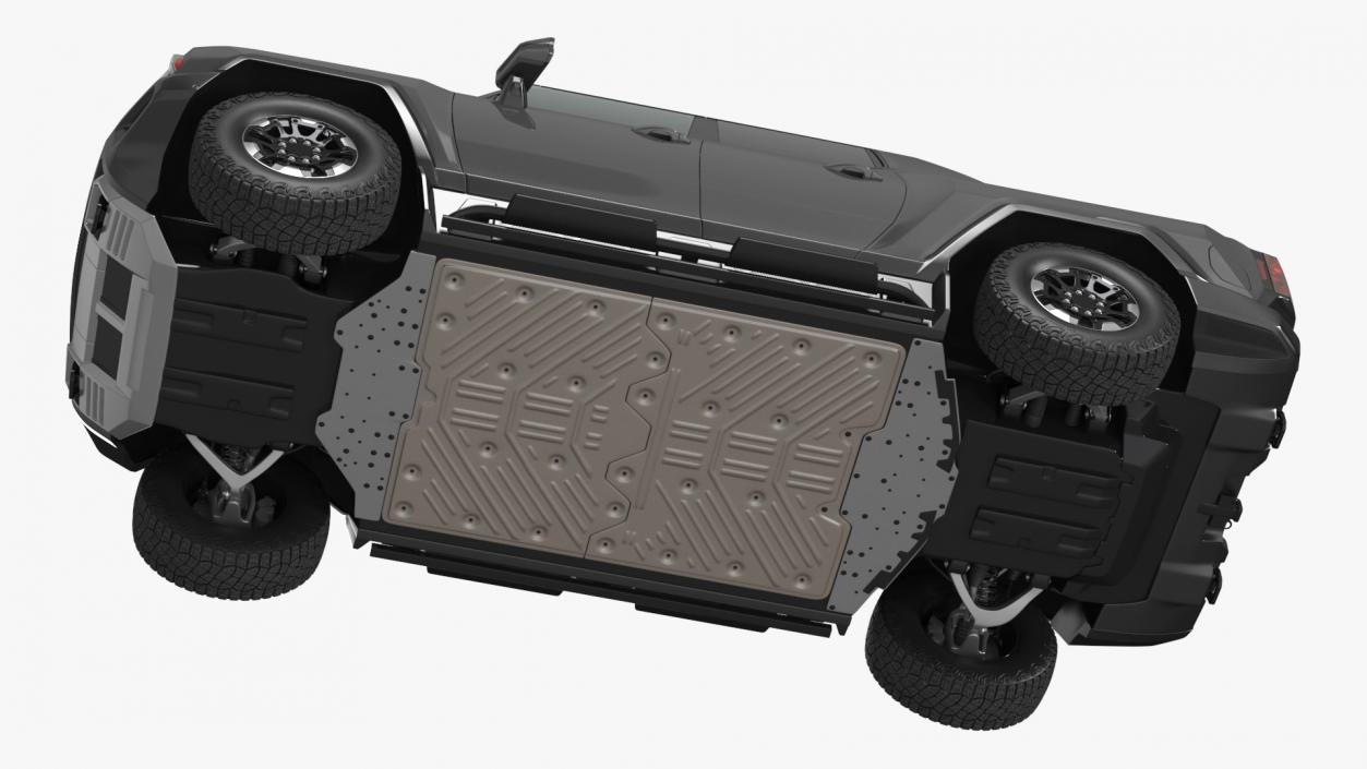 Pickup Truck with Gooseneck Trailer and Crossover 3D model