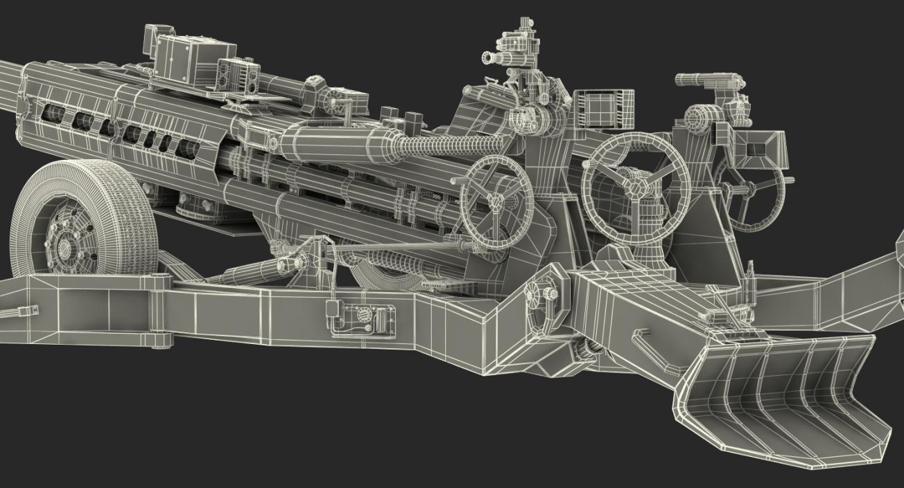 3D model M777 Howitzer 155mm Battle Position