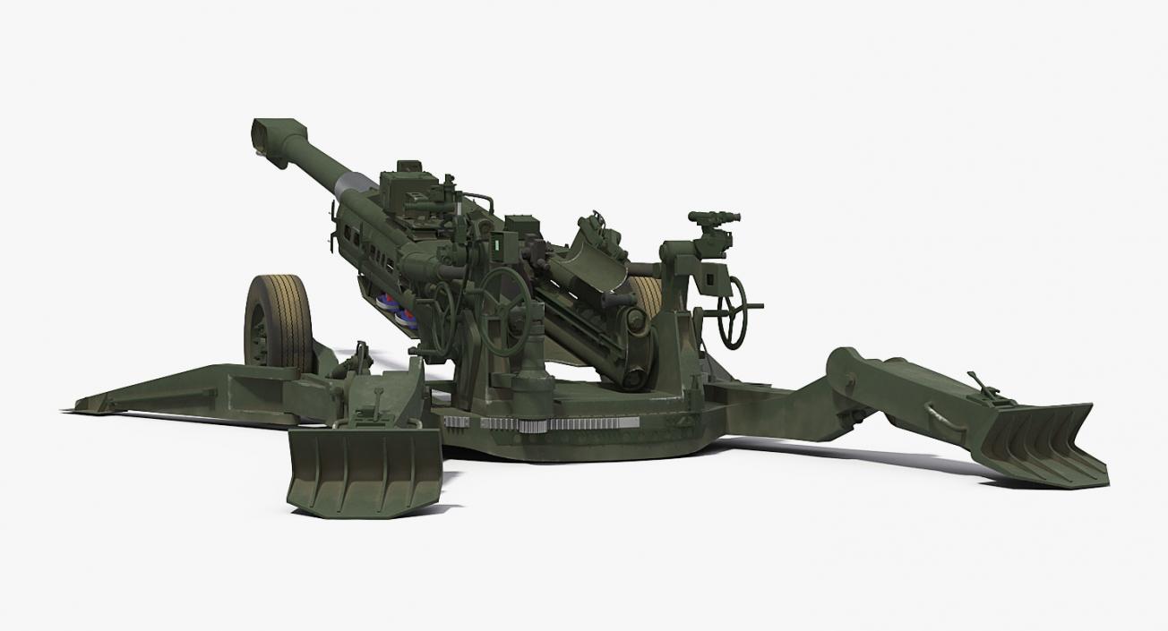 3D model M777 Howitzer 155mm Battle Position