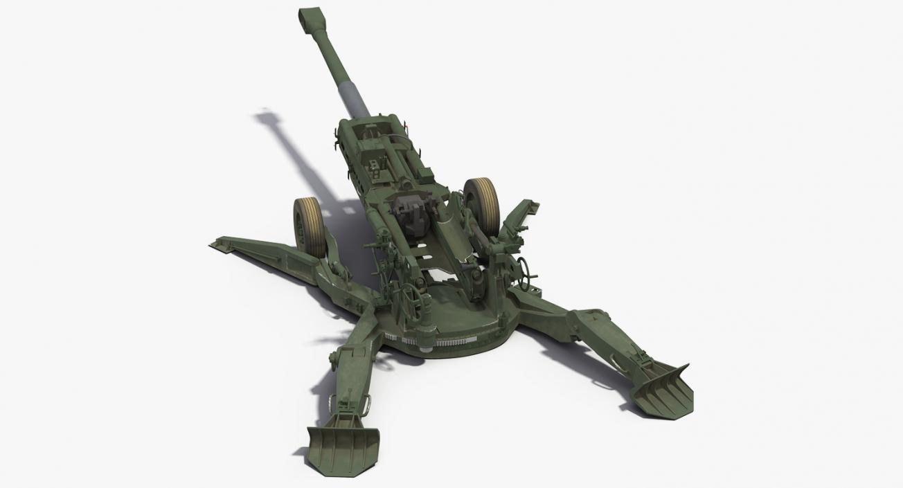 3D model M777 Howitzer 155mm Battle Position