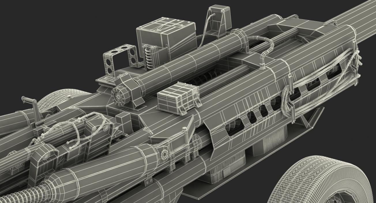 3D model M777 Howitzer 155mm Battle Position