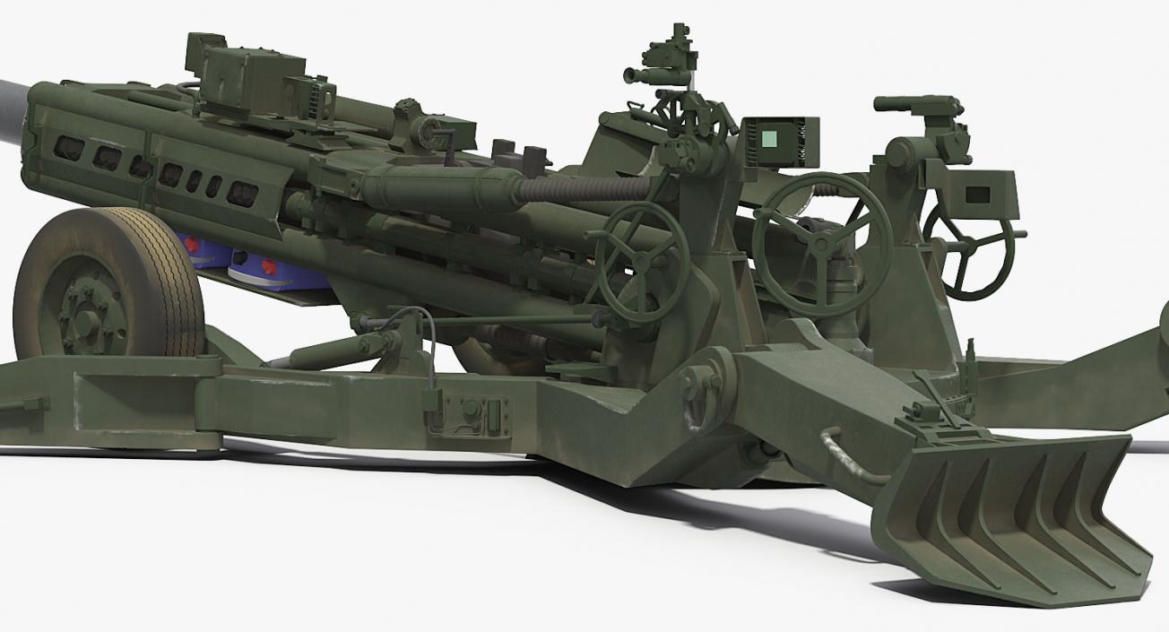 3D model M777 Howitzer 155mm Battle Position