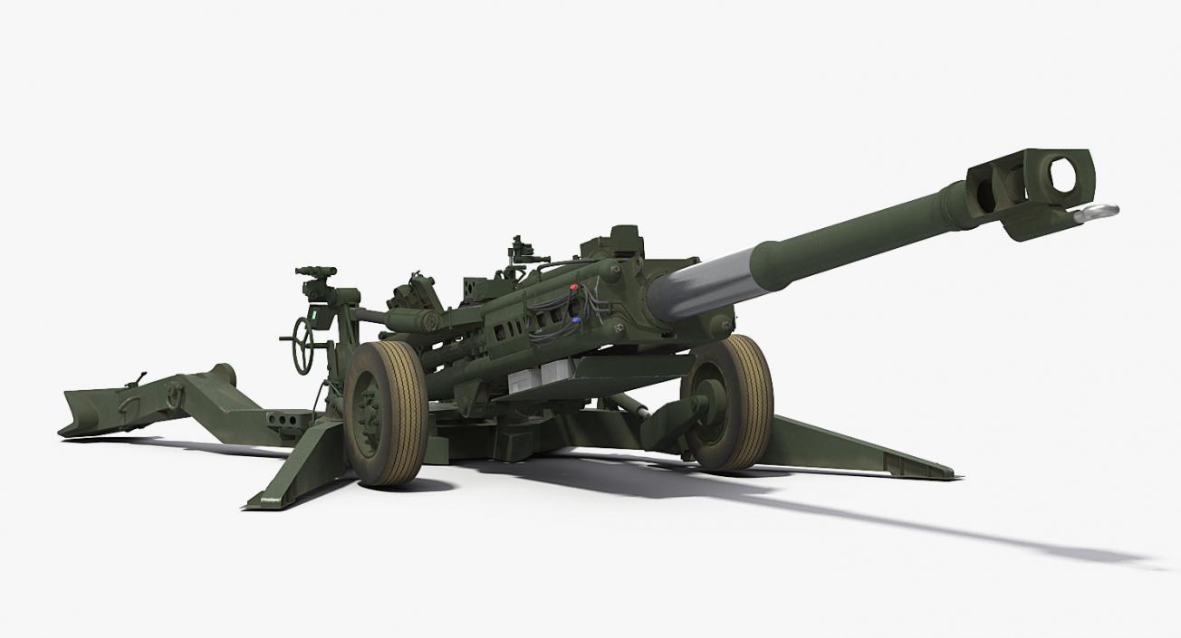 3D model M777 Howitzer 155mm Battle Position