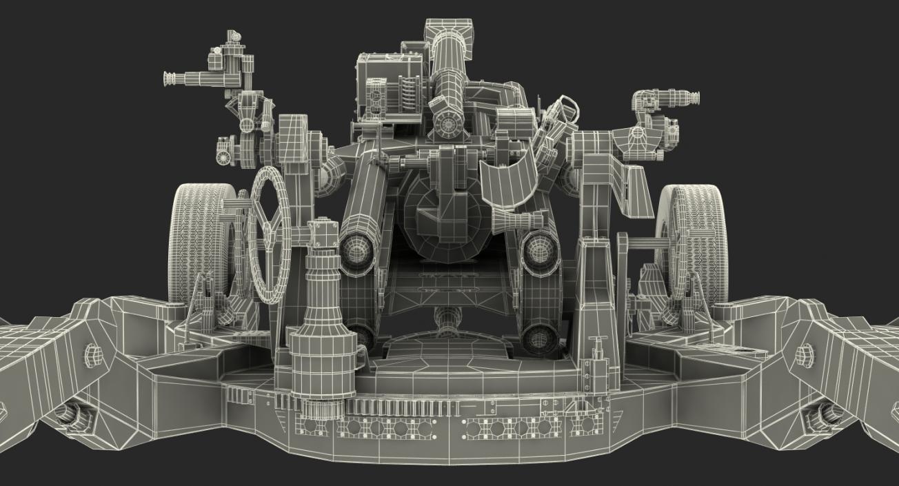 3D model M777 Howitzer 155mm Battle Position