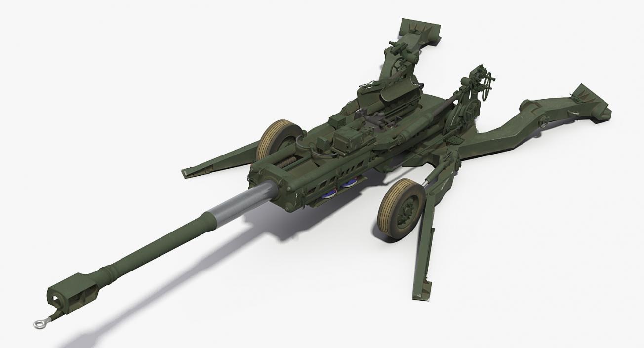 3D model M777 Howitzer 155mm Battle Position