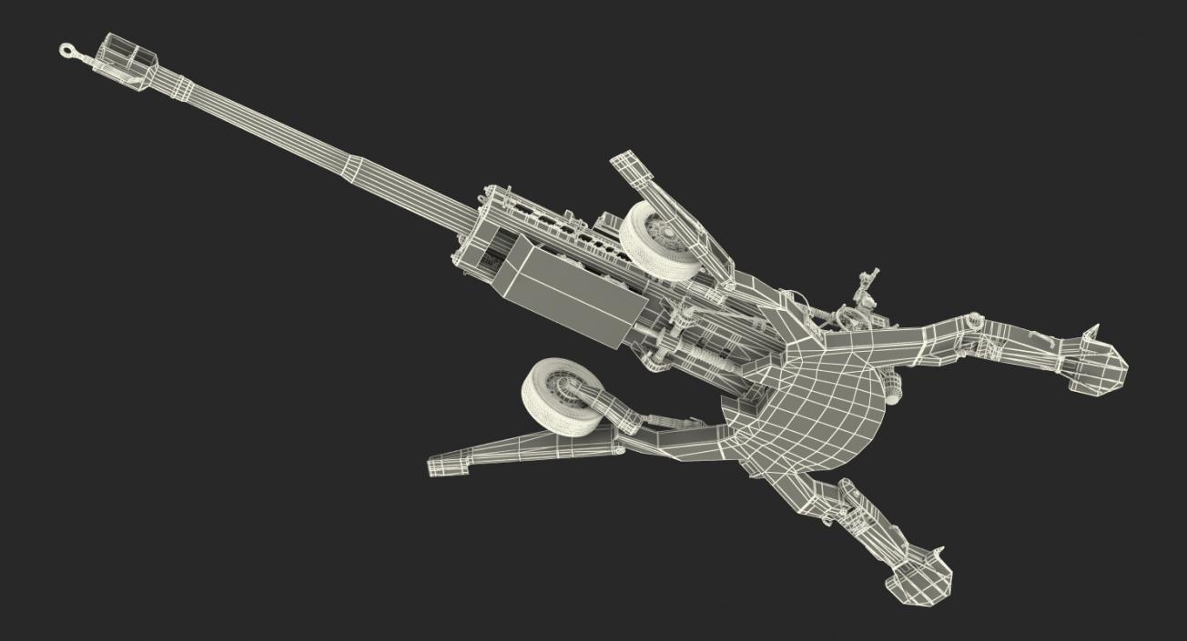 3D model M777 Howitzer 155mm Battle Position