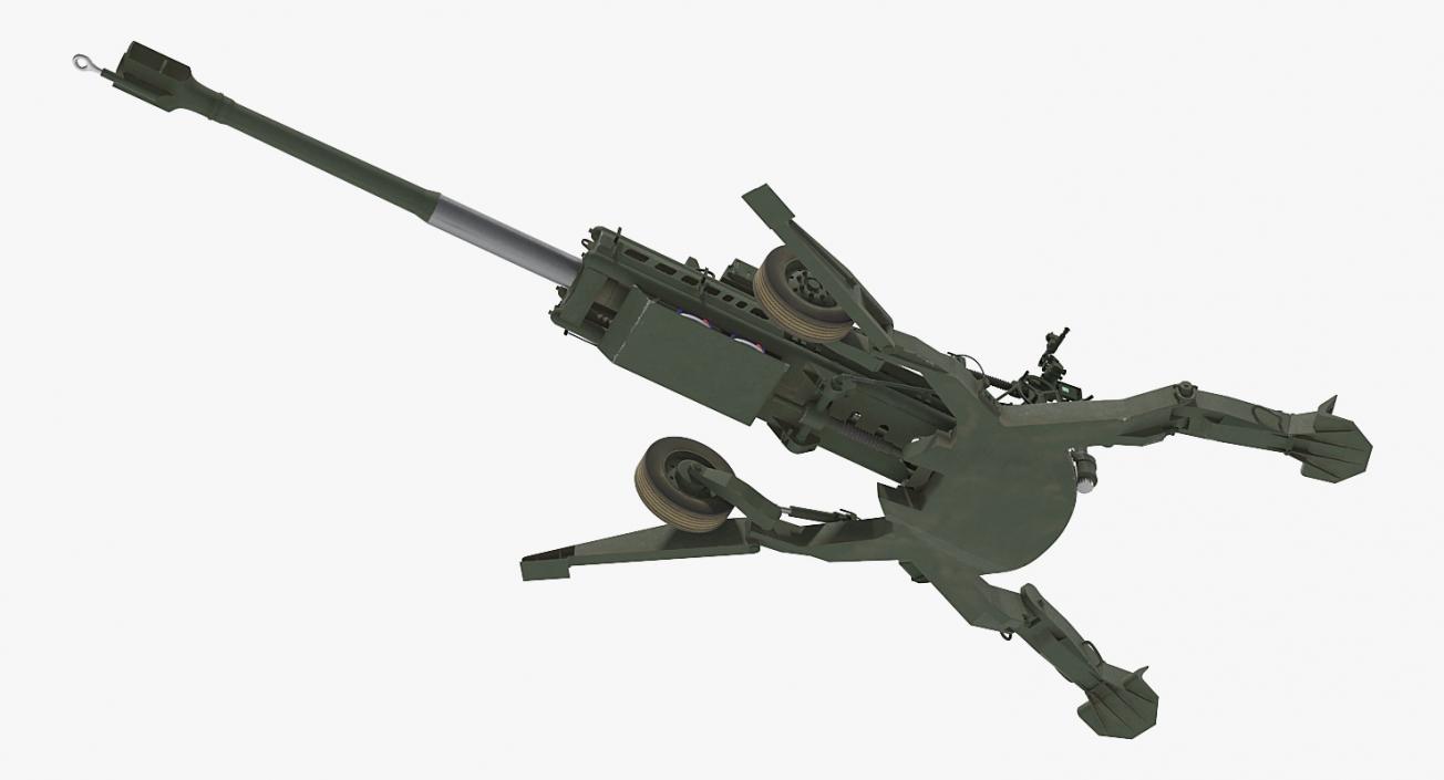 3D model M777 Howitzer 155mm Battle Position