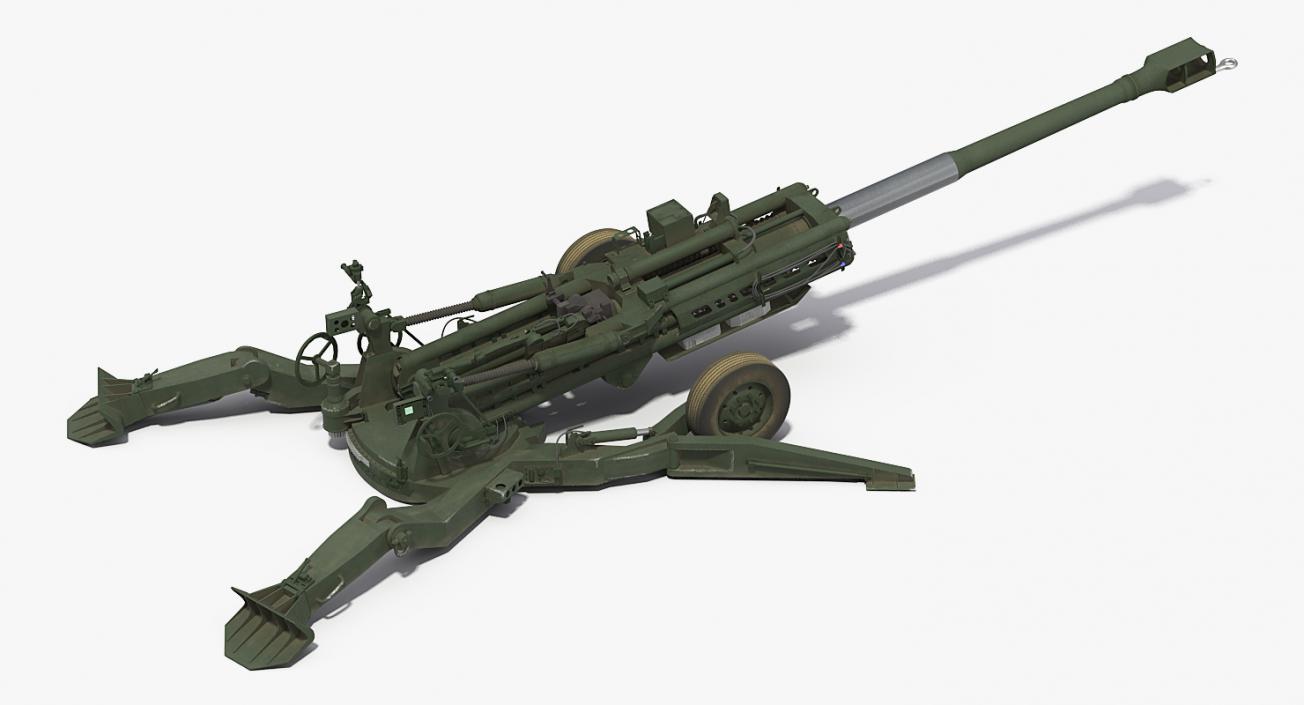 3D model M777 Howitzer 155mm Battle Position