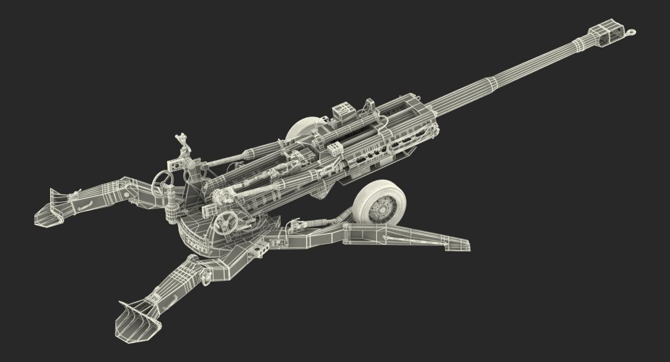 3D model M777 Howitzer 155mm Battle Position