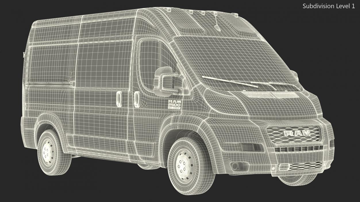 3D 2022 RAM Promaster 136 Simple Interior model