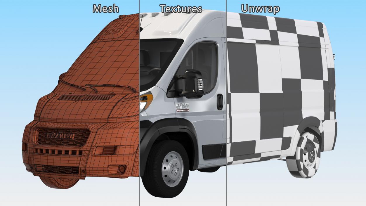 3D 2022 RAM Promaster 136 Simple Interior model