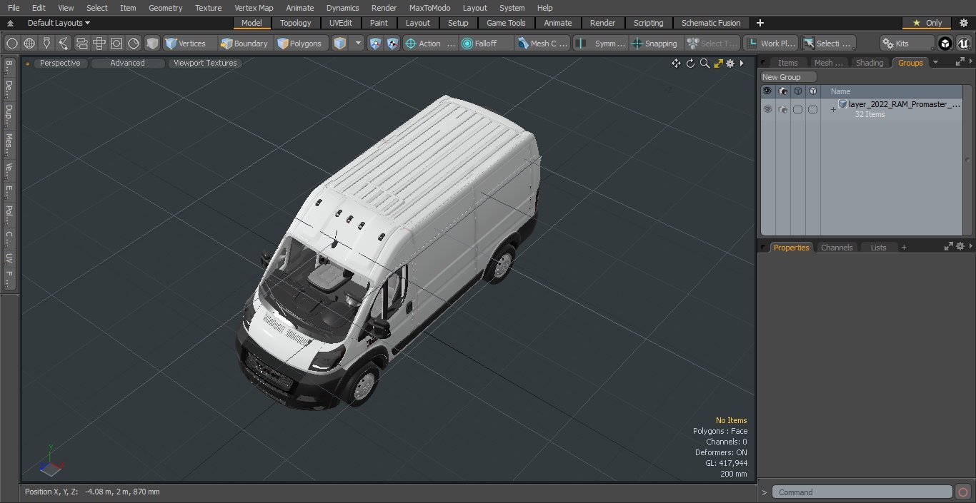 3D 2022 RAM Promaster 136 Simple Interior model