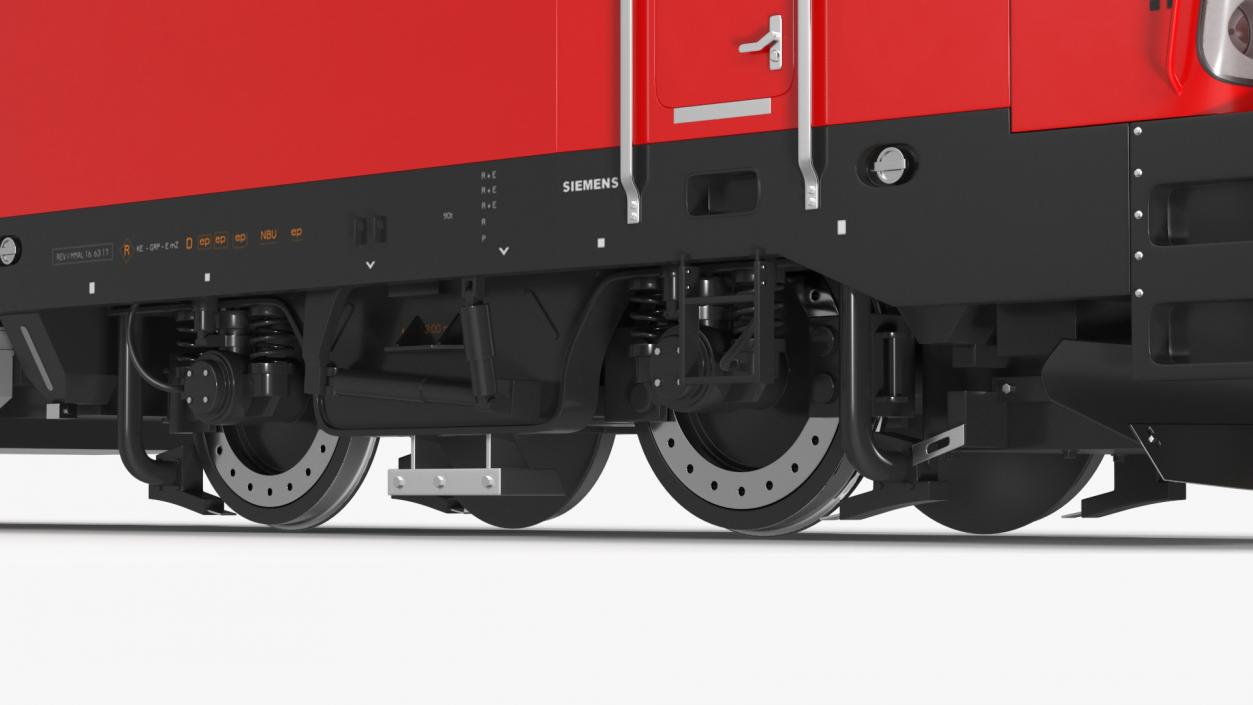 Red Siemens Vectron Locomotive Rigged 3D