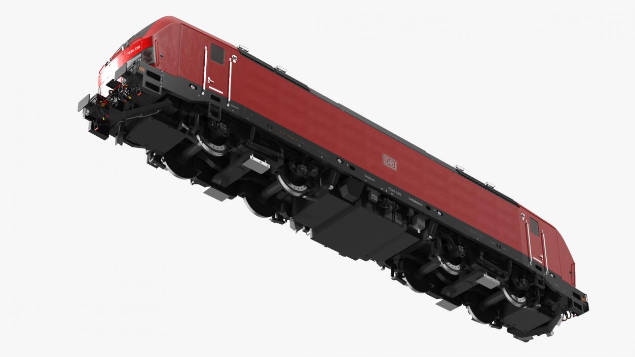 Red Siemens Vectron Locomotive Rigged 3D