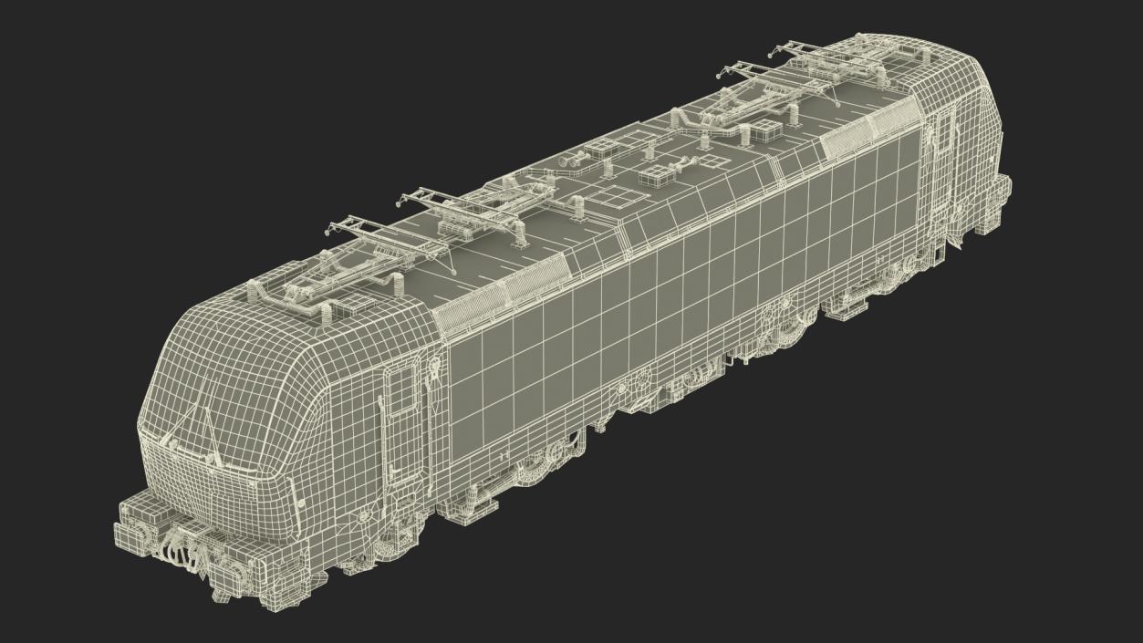 Red Siemens Vectron Locomotive Rigged 3D