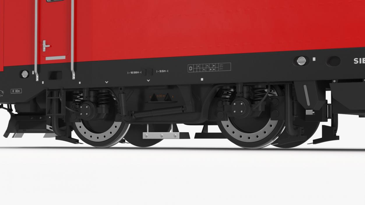 Red Siemens Vectron Locomotive Rigged 3D