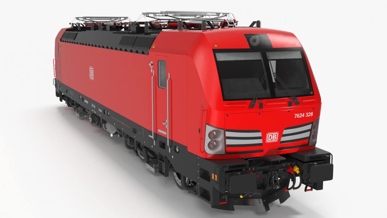 Red Siemens Vectron Locomotive Rigged 3D