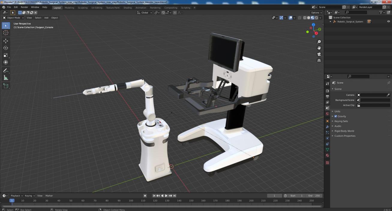 3D Robotic Surgical System model