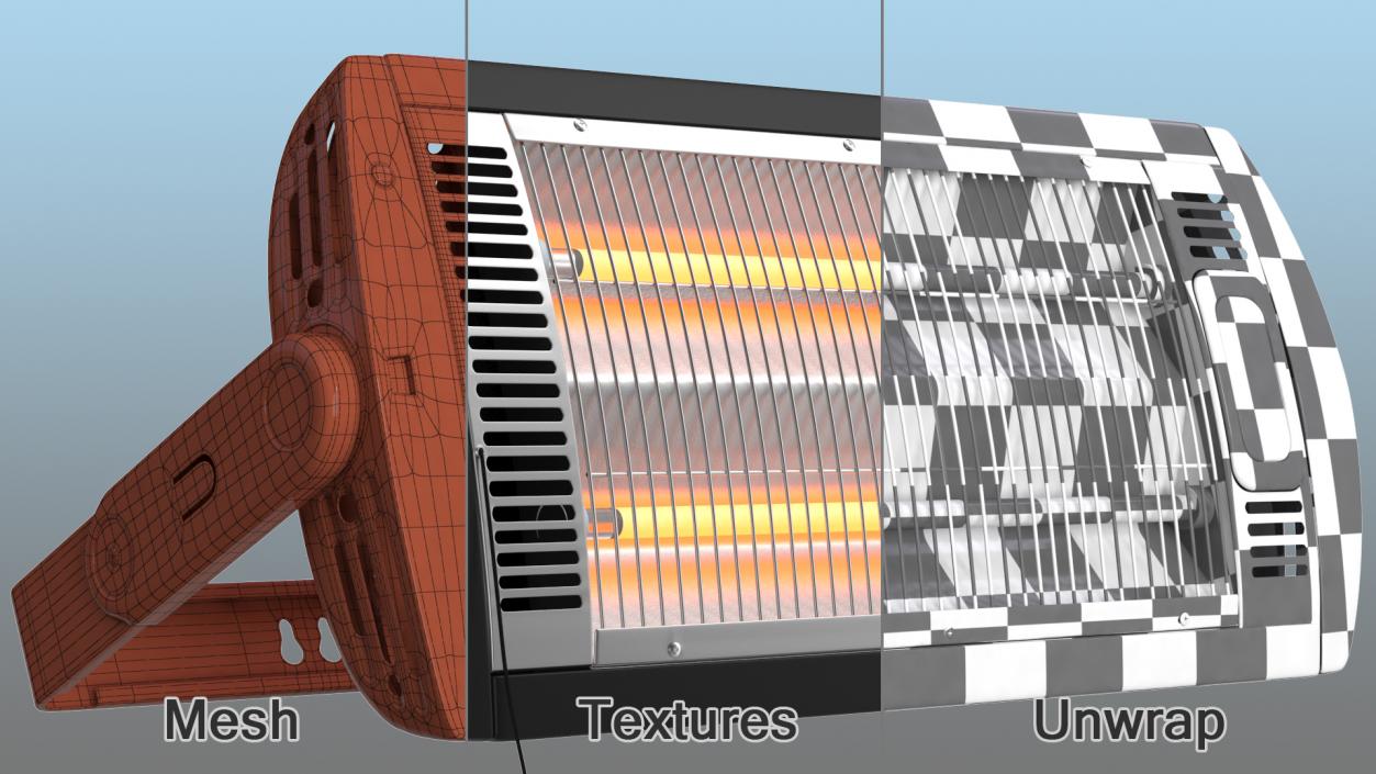 DONYER Power Quartz Tube Heater On 3D model