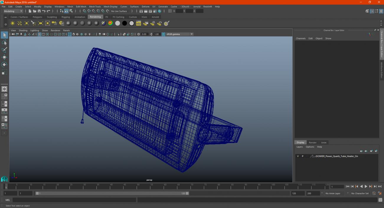 DONYER Power Quartz Tube Heater On 3D model