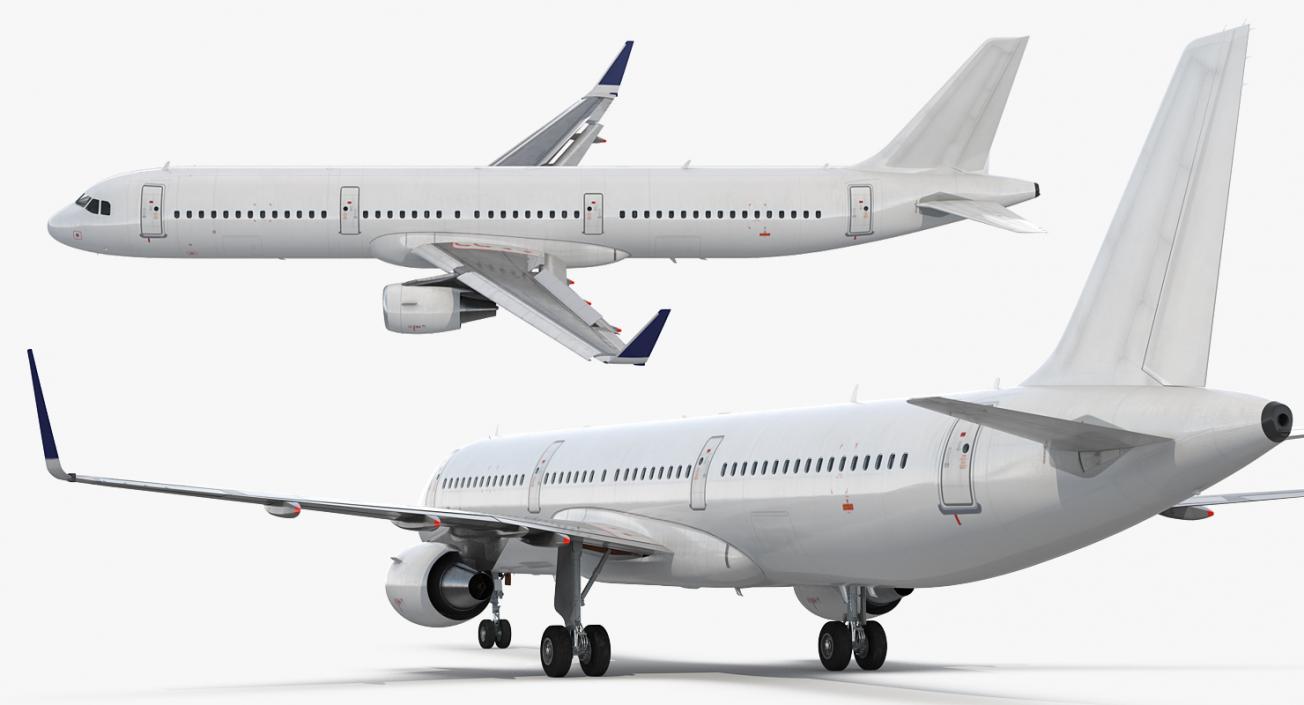 3D Airbus A321 Generic with Interior model