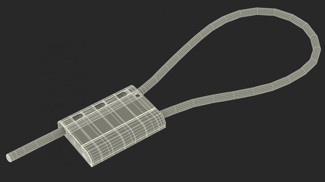 3D Green Tight Steel Cable Seal Loop model