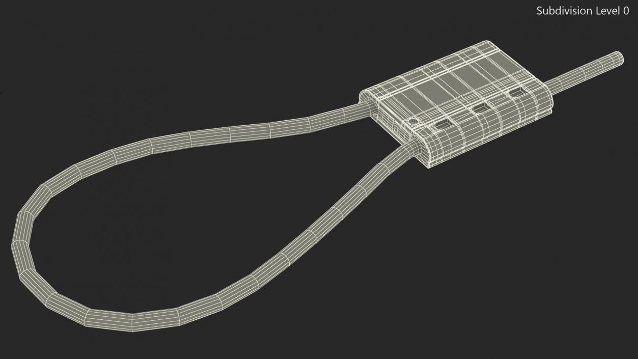 3D Green Tight Steel Cable Seal Loop model