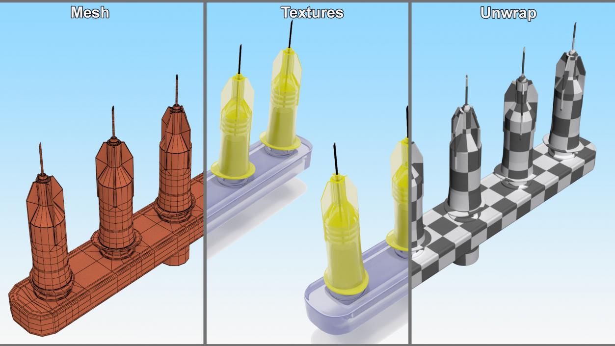 Multi Injector 5 Needles Straight Yellow 2 3D