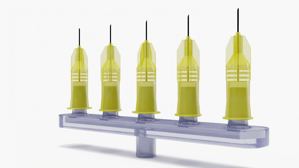 Multi Injector 5 Needles Straight Yellow 2 3D