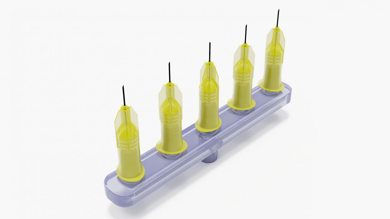 Multi Injector 5 Needles Straight Yellow 2 3D