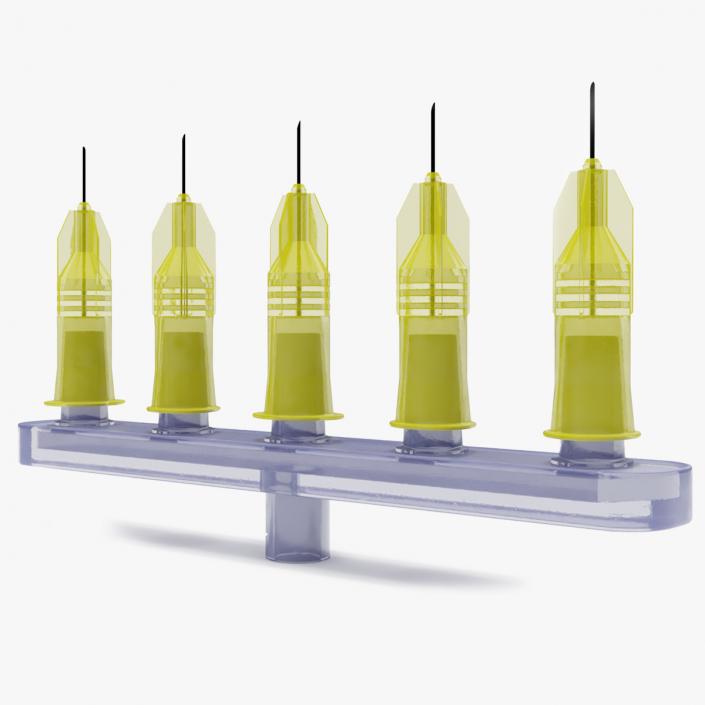 Multi Injector 5 Needles Straight Yellow 2 3D