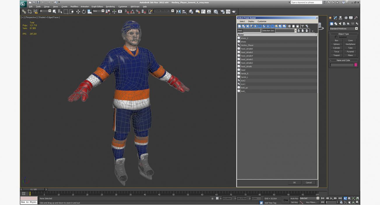 3D Hockey Player Generic 4 model