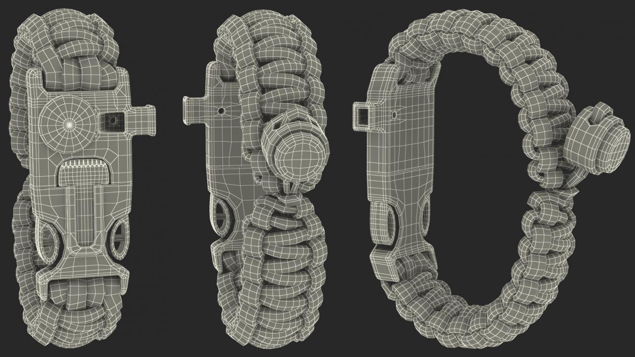 3D Paracord Survival Bracelet Camo