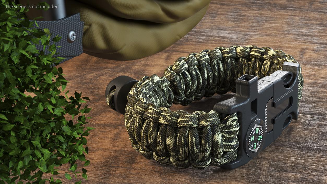 3D Paracord Survival Bracelet Camo