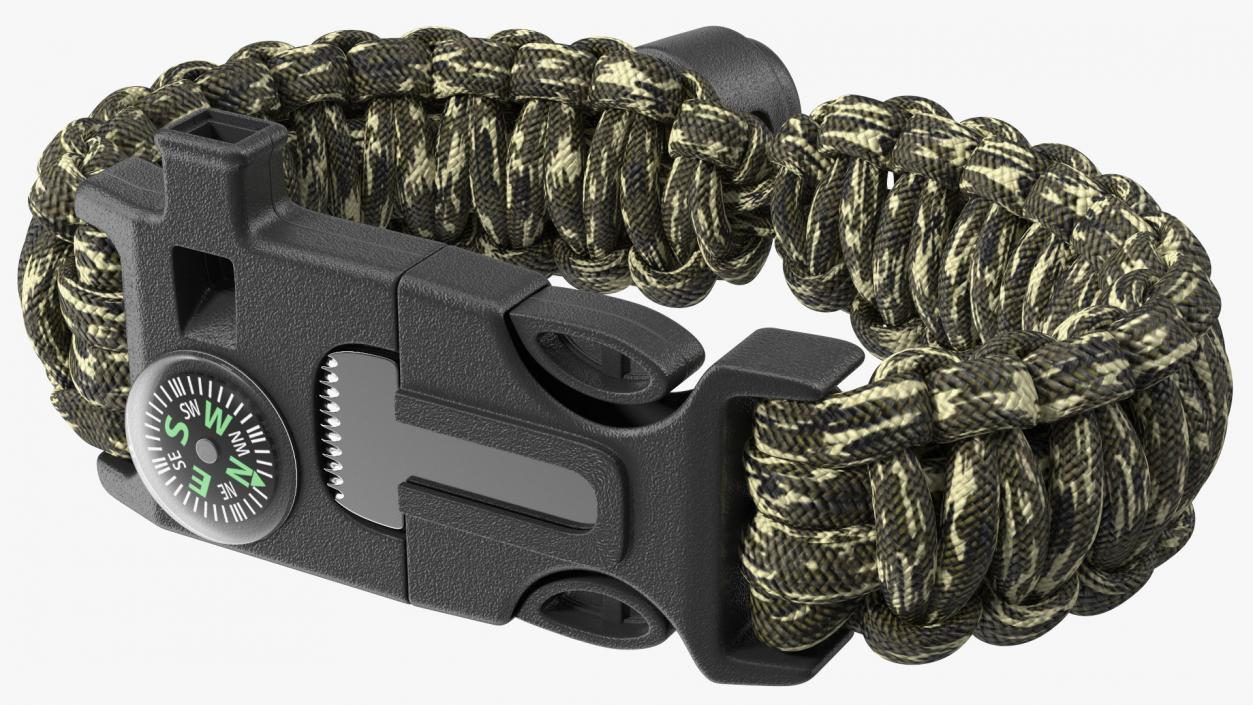 3D Paracord Survival Bracelet Camo