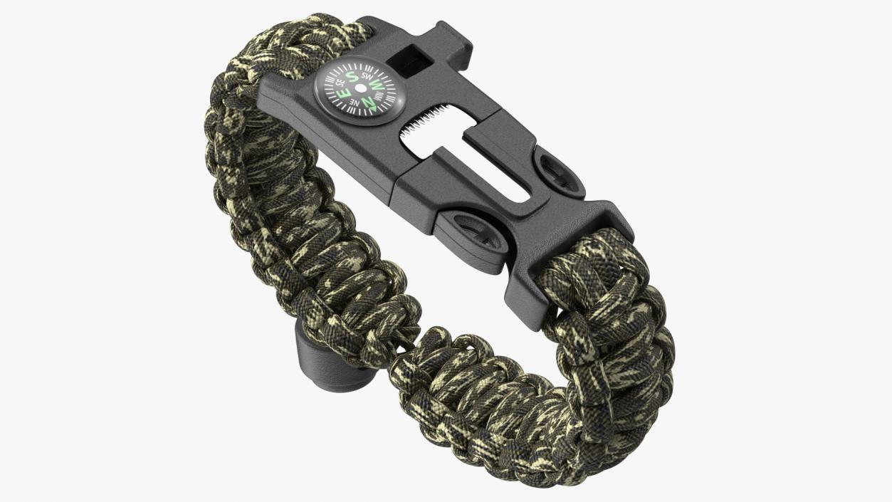 3D Paracord Survival Bracelet Camo