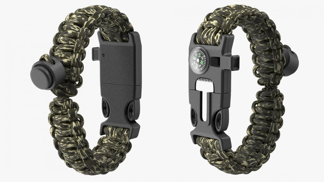 3D Paracord Survival Bracelet Camo