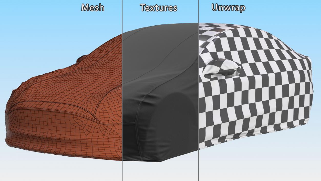 3D Car Cover for Tesla Model 3 Black model